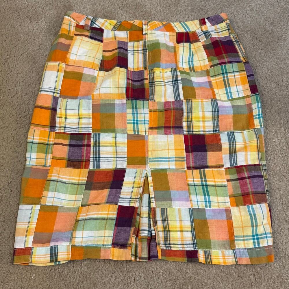 Pendleton Madras Plaid Orange Patchwork Straight … - image 8